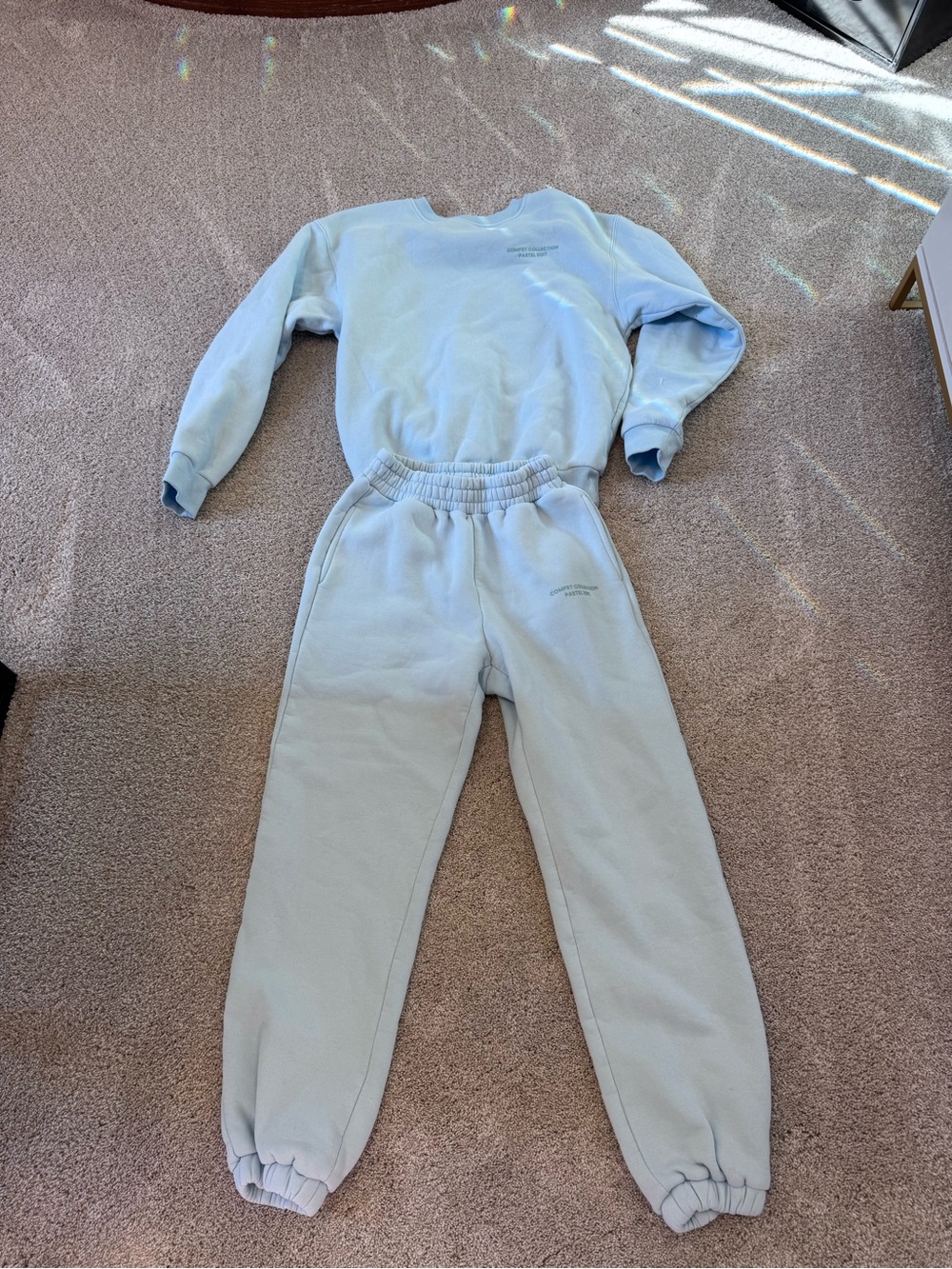 Pastel blue collection - Comfrt Brand Fleece Crewneck sweatshirt and Jogger set